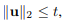 Given a column vector u and a nonnegative scalar t such that-1