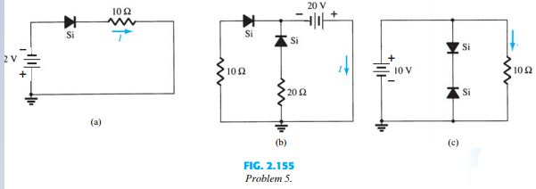 Determine the current for each of the configurations of Fig. 2.155 using the approximate equivalent...-2