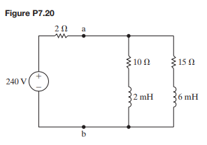 The 240 V, 2 ? source in the circuit in Fig. P 7.20 is inadvertently short-circuited at its...