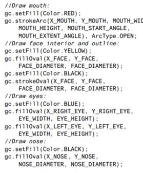 Suppose you change the order of the drawing commands in Listing 3.6 to the following. Will the...-1