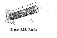 Circular pin fins are used to dissipate heat from an electronic device. A typical fin is as shown in...-3