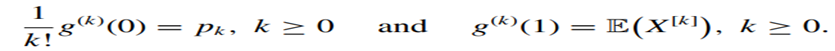 Show that if g is a probability generating function associated to the probability distribution P =...