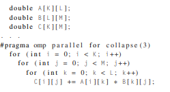 In the matrix multiplication example of Section 4.4.2, we could get three perfectly nested loops if...-1