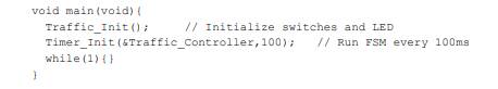 he overall objective is to create an interrupt-driven traffic light controller. The system has three...