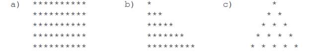 Write a program that uses nested loops to output one or more of these patterns (or create some of...