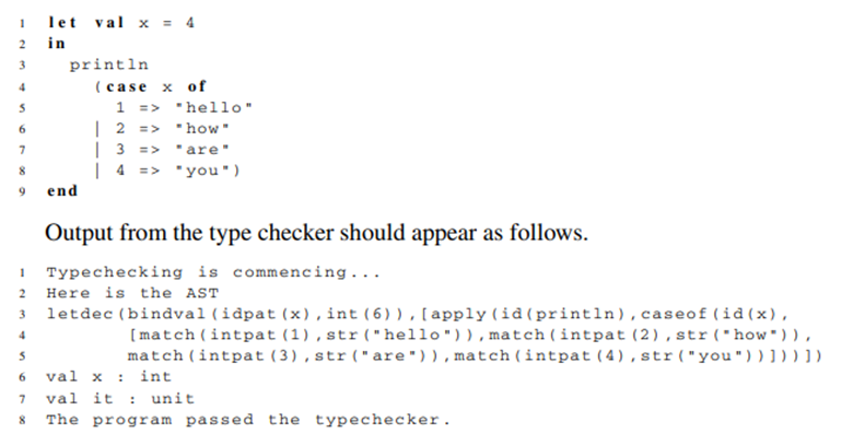 Add support to the type checker to correctly infer the types of case expressions in Small. The...