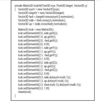 Modify Program 4.4 so that the “view” matrix is constructed using the “look-at” function from Figure...-1