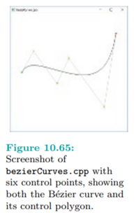 Run bezierCurves.cpp. Press the up and down arrow keys to select an order between 2 and 6 on the...