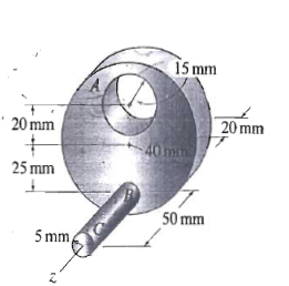 The cam consists of a circular cylinder A with a circular hole to reduce its moment of inertia and a...