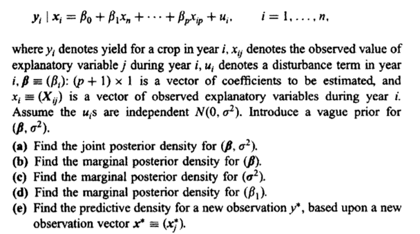 Consider the univariate multiple regression model