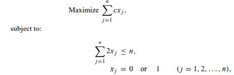 The following knapsack problem: which has the same ‘‘contribution’’ for each item under...