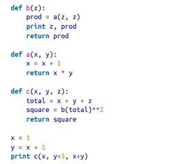 Draw a stack diagram for the following program. What does the program print?