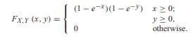 Random variables X and Y have the joint CDF (a) What is P[X = 2, Y = 3]? (b) What is the marginal...