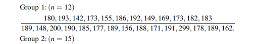 Two groups of students randomly drawn from a larger group were assigned two methods of instruction...