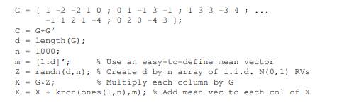 Suppose X 1 ,...,X n are i.i.d. with nonzero mean vector m. The following code uses X 1 ,...,X n as...