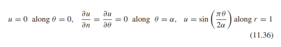 Project. Solve Laplace’s equation [Eq. (11.33)] in the region shown in Figure 11.20 with the...-1