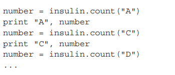 The program for counting amino acids could simply consist of 20 commands for counting instead of the...