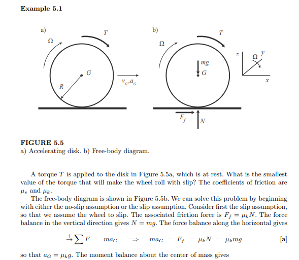 how that for a disk of radius R that is propelled by pushing it at its center, similar to Figure...-1