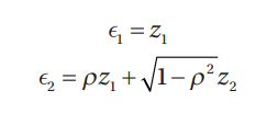 If z 1 and z 2 are independent standard normal variables N(0, 1), one can create correlated...-1