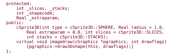 Three-dimensional sprites The glshapes.* files in the Pop Framework provide some standard 