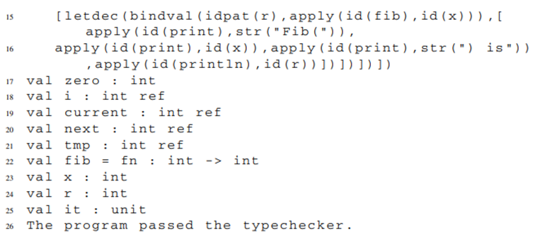 Implement enough of the type checker to get test12.sml to type check correctly. This will mean...-3