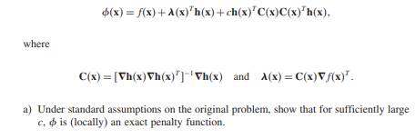 For the equality constrained problem, consider the function-1