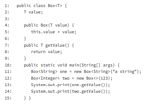 What is the result of the following class? A. Compiler error on line 1. B. Compiler error on line 2....