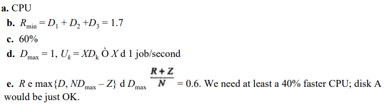 Write the expressions for balanced bounds on the system throughput and response time of the system...-2