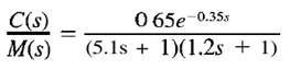 Consider a thermal process with the following transfer function for the process output versus...