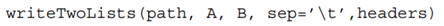 Write a function, that modifies your solution to the previous exercise to also write a header line...