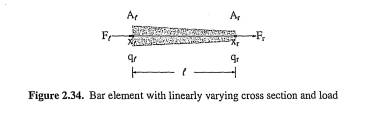 A typical finite element for an axial deformation problem involving tapered bars is shown in Figure...