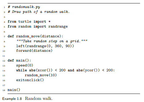 Describe the region of the window to which the turtle is restricted by the while loop on line 14 of...