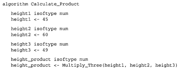 In the following algorithm, which variables are actual parameters and which are formal parameters?-1