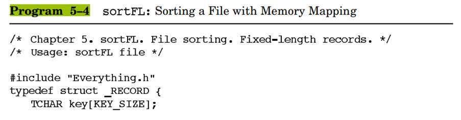 Modify (Program 5–4) to create , which allocates a memory buffer large enough to hold the file, and...-1