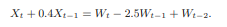 Let us assume that {Wt.}t is a white noise process with mean 0 and variance s2 = Consider the time...