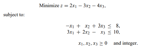 Graph the following integer program: Apply the branch-and-bound procedure, graphically solving each...-2