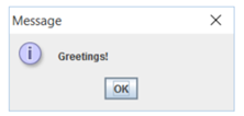 Write a program to do the following: (a) Use showMessageDialog() to display a dialog that says...