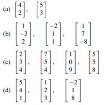 State whether the following sets of vectors are linearly dependent or independent: Consider the...-1