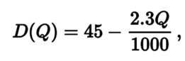 In economics, a demand function gives the price a consumer is willing to pay for an item, given that...-1