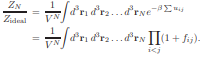 Calculate ZN /Zideal for a system of N = 3 particles using (8.24). Express B3 in terms of Z3/Zideal...