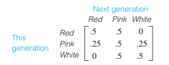 Genetics. A given plant species has red, pink, or white flowers according to the genotypes RR, RW,...