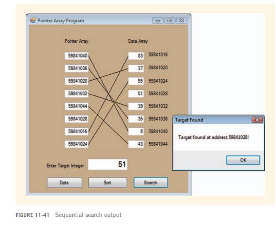 A binary search technique was presented in Example 11-17. Create one button to do the sorting and...-2