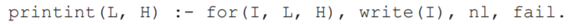 The following is a possible implementation of a for loop construct in Prolog, similar to the...-2