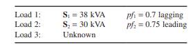 A balanced three-phase source supplies power to three wye-connected loads, as depicted in the...