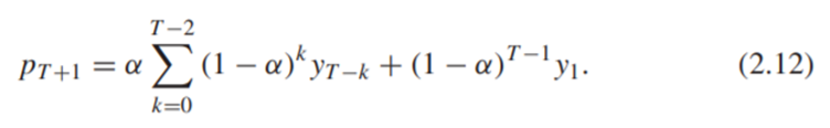 Prove that the sum of weights in Equation (2.12) is equal to 1.