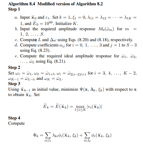 Repeat Problem 8.11 by applying Algorithm 8.4.-3