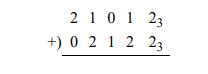 Indicate whether an overflow occurs for the operation shown below. The numbers are in radix...