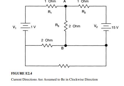 Repeat problem 2.18 on the circuit given in Figure E2.4. problem 2.18 Find the currents I 1 , I 2 ,...-1