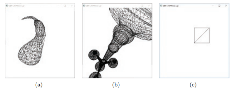 Run OBJmodelViewer.cpp. Press ‘x’-‘Z’ to turn the object, currently a gourd. See Figure 10.76....