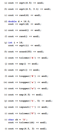 Consider each of the following code fragments below that could be part of a C++ program. Each...-1